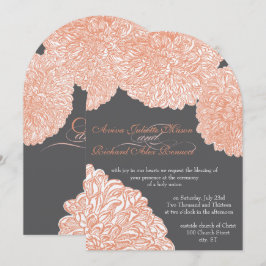 Invitación Blooming Dahlia Peach Coral Boda