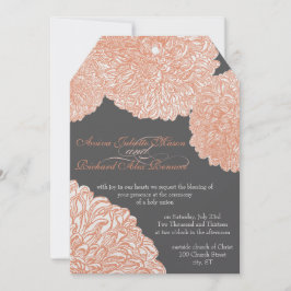 Invitación Blooming Dahlia Peach Coral Boda