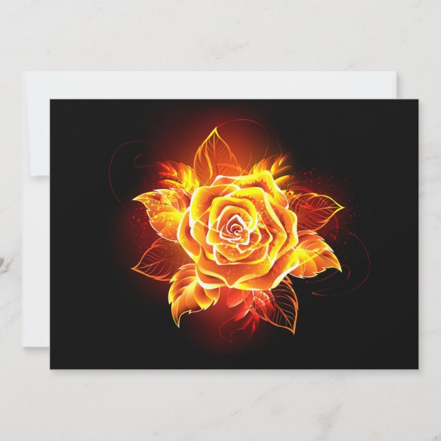 Invitación Blooming Fire Rose (Anverso)