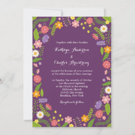 Invitación Blooming Floral Frame Rustic Garden Wedding