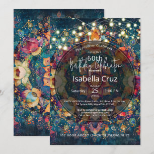 Invitación Blooms in Motion Diseño de Mandala Floral