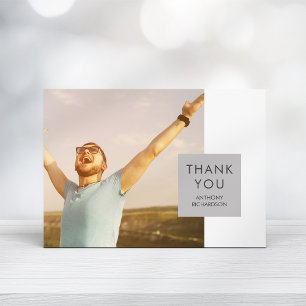 Invitación Bloque gris Graduado De Fotografía Gracias