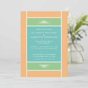 Invitación Bloque Pastel moderno - Colores tropicales - Boda