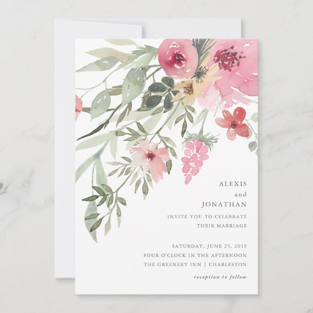 Invitación Bloqueo Minimalista| Boda (Anverso)