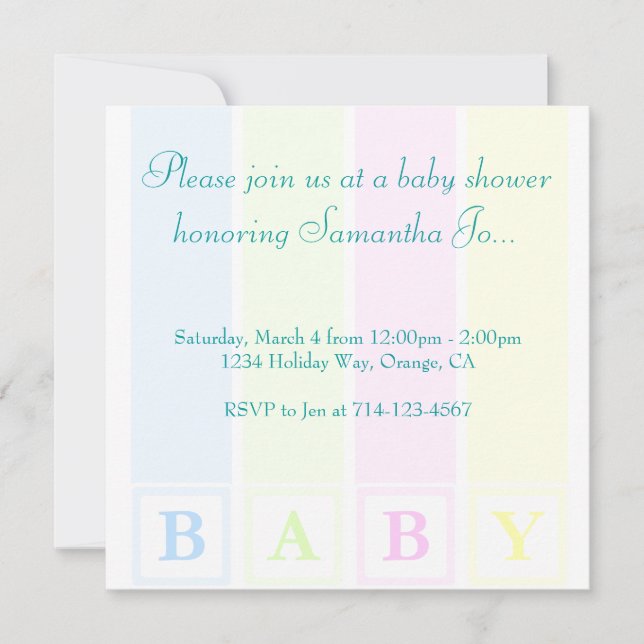Invitación Bloques Baby Shower (Anverso)