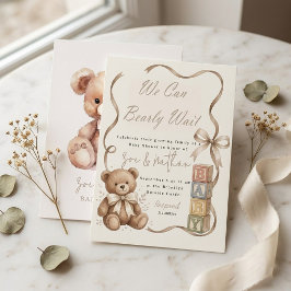 Invitación Bloques de osito de peluche para baby shower
