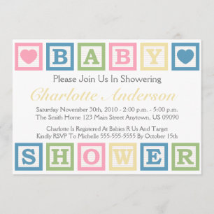 Invitación Bloques huecos Baby Shower Invitiations (amarillo)