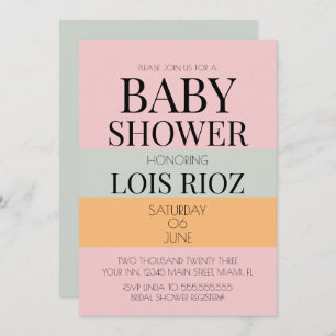 Invitación Bloques modernos Baby Shower audaz brillante de ti