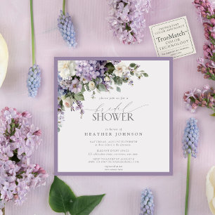 Invitación Blossom & Bliss Ducha de Novia Floral Lila
