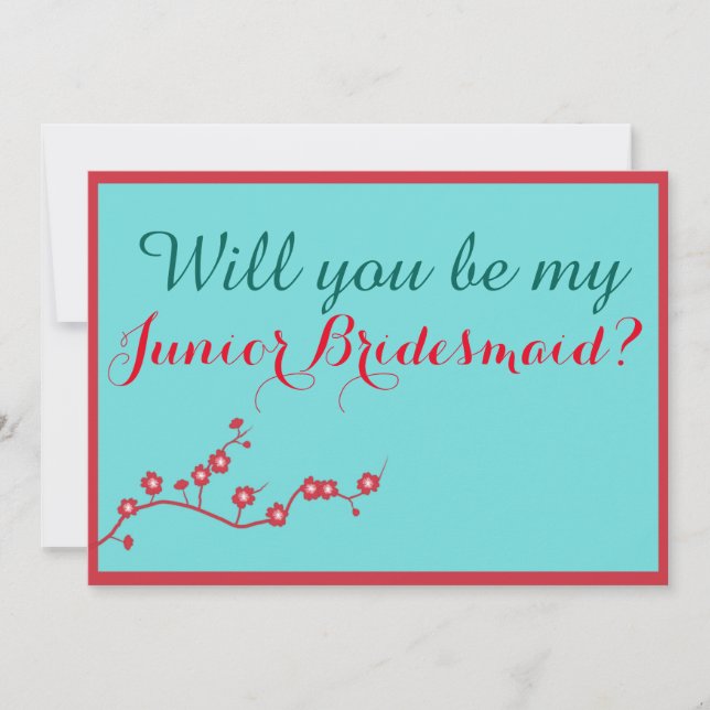 Invitación Blossom De Cerezo Serás Mi Noviaria Junior (Anverso)