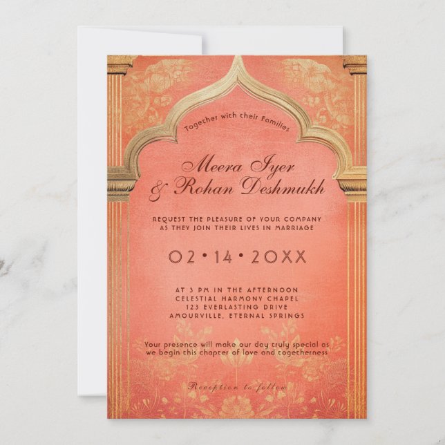 Invitación Blossom de Melocotón: La gracia eterna (Anverso)