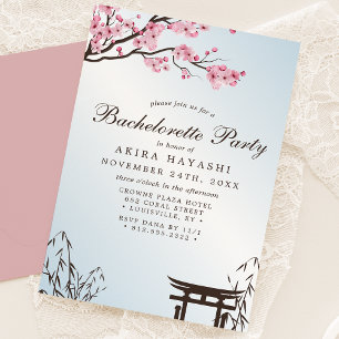 Invitación Blossom japonés de cerezo sakura Bachelorette asiá