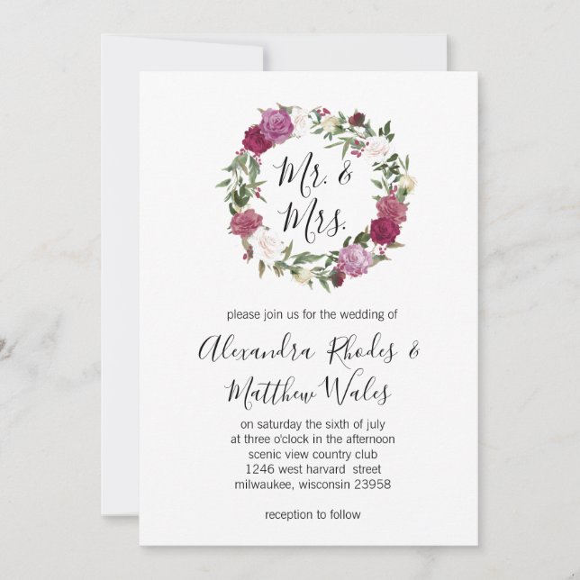 Invitación Blossom Love (Anverso)