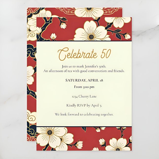 Invitación Blossom Nouveau | Elegant Floral Custom (Placeholder Text)