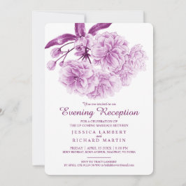 Invitación Blossom Spring púrpura noche recepción