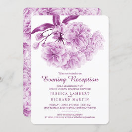 Invitación Blossom Spring púrpura noche recepción