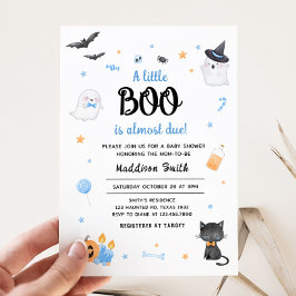 Invitación Blue A Little Boo Halloween Baby Shower