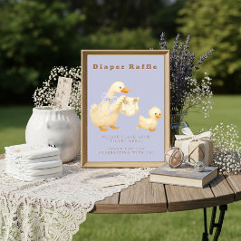 Invitación Blue A Silly Goose Diaper Raffle Table Sign 