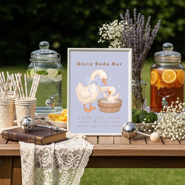 Invitación Blue A Silly Goose Dirty Soda Bar Sign (Blue A Silly Goose Dirty Soda Bar Sign)
