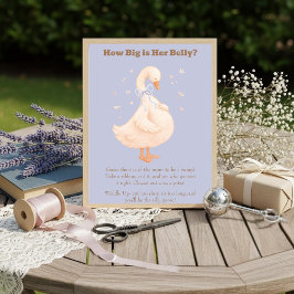 Invitación Blue A Silly Goose How Big Is Her Belly 