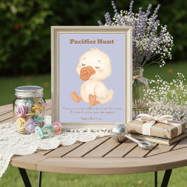 Invitación Blue A Silly Goose Pacifier Hunt Baby Shower  
