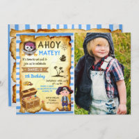 Blue Ahoy Treasure Map Boys Pirate Photo Birthday