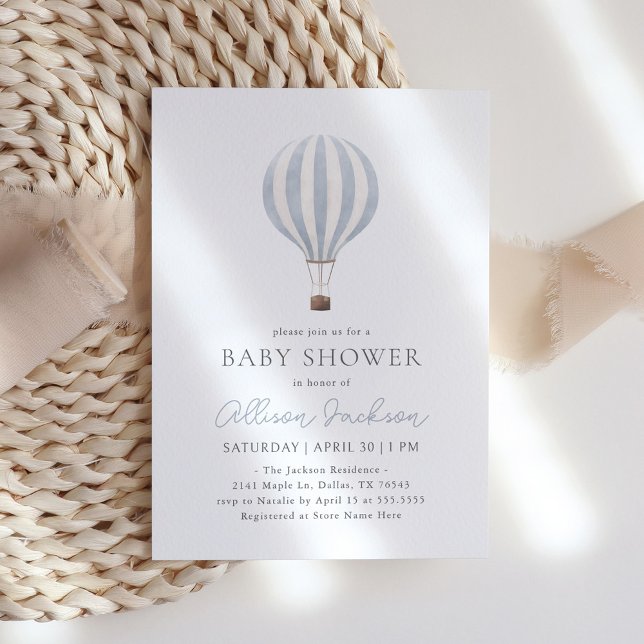 Invitación Blue Air Balloon Boy Baby Shower (Subido por el creador)