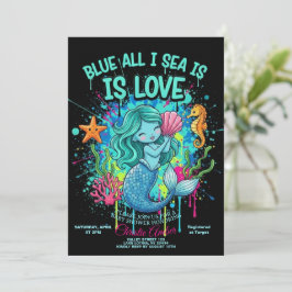Invitación Blue All I Sea is Love Bridal Shower Invitation