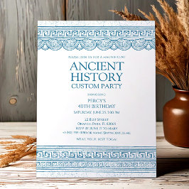 Invitación Blue Ancient history custom party