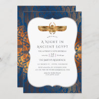 Blue and Copper Gold Foil Egyptian Themed Party