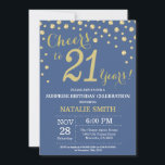 Invitación Blue and Gold Surprise 21st Birthday Diamond<br><div class="desc">Sorpresa 21ª invitación de cumpleaños con fondo de diamante Purpurina azul y oro. confetti de efecto metalizado dorado. Cumpleaños de adultos. Cumpleaños de hombres o mujeres. Para una mayor personalización,  haga clic en el botón "Personalizar" y utilice nuestra herramienta de diseño para modificar esta plantilla.</div>