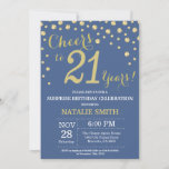 Invitación Blue and Gold Surprise 21st Birthday Diamond<br><div class="desc">Sorpresa 21ª invitación de cumpleaños con fondo de diamante Purpurina azul y oro. confetti de efecto metalizado dorado. Cumpleaños de adultos. Cumpleaños de hombres o mujeres. Para una mayor personalización,  haga clic en el botón "Personalizar" y utilice nuestra herramienta de diseño para modificar esta plantilla.</div>