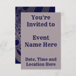 Invitación Blue and Silver Mod