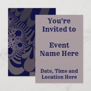 Invitación Blue and Silver Mod