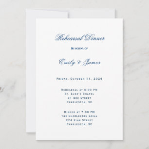 Invitación Blue and White Wedding
