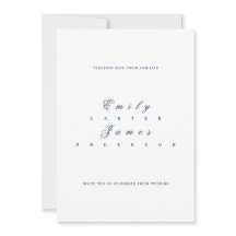 Blue and White Wedding Invitation