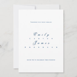 Invitación Blue and White Wedding Invitation