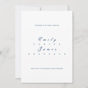 Invitación Blue and White Wedding Invitation