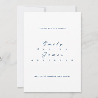 Invitación Blue and White Wedding Invitation