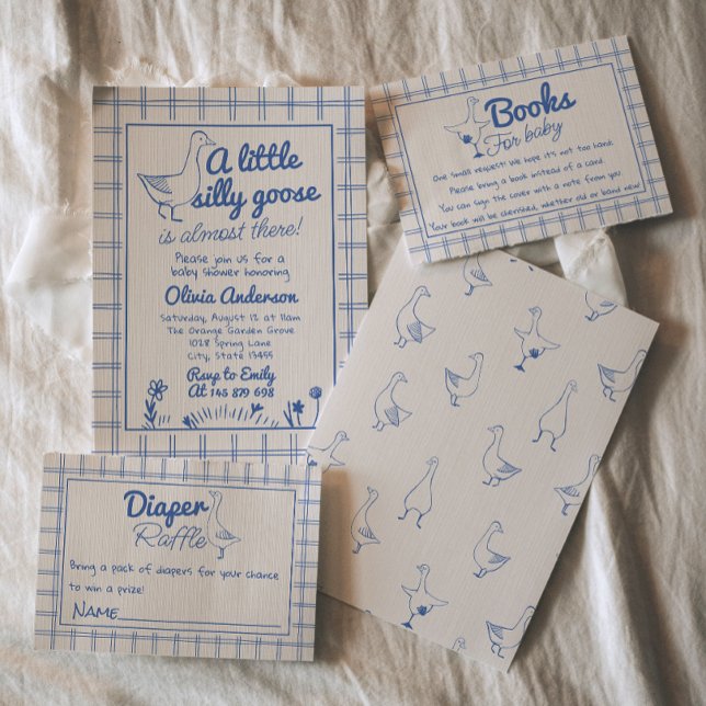 Invitación Blue Baby Boy Mano dibujó Baby Shower de groose su (Subido por el creador)