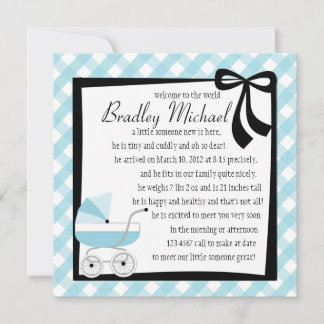 Invitación Blue Baby Buggy