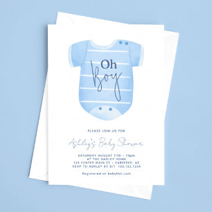 Invitación Blue Baby Clothes Boy Baby Shower
