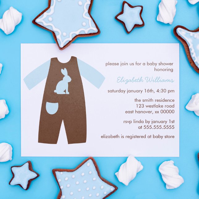 Invitación Blue Baby Outfit Boy Baby Shower (Subido por el creador)