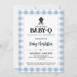 Invitación Blue Baby-Q Baby Shower Invitation | BBQ Party