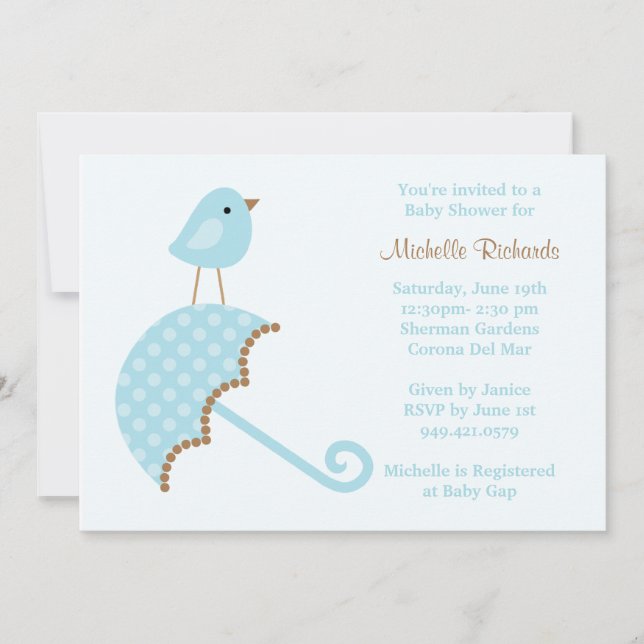 Invitación Blue Baby Shower Invitation (Anverso)