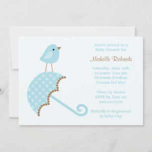 Invitación Blue Baby Shower Invitation