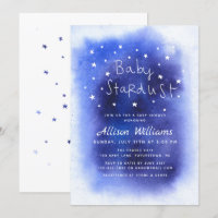Blue Baby Stardust Watercolor Baby Shower
