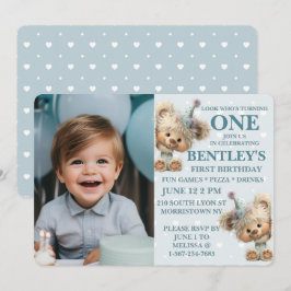 Invitación Blue Balloon Hedgehog Celebration