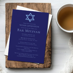 Invitación Blue Bar Mitzvah Estrella artística de David Fiest