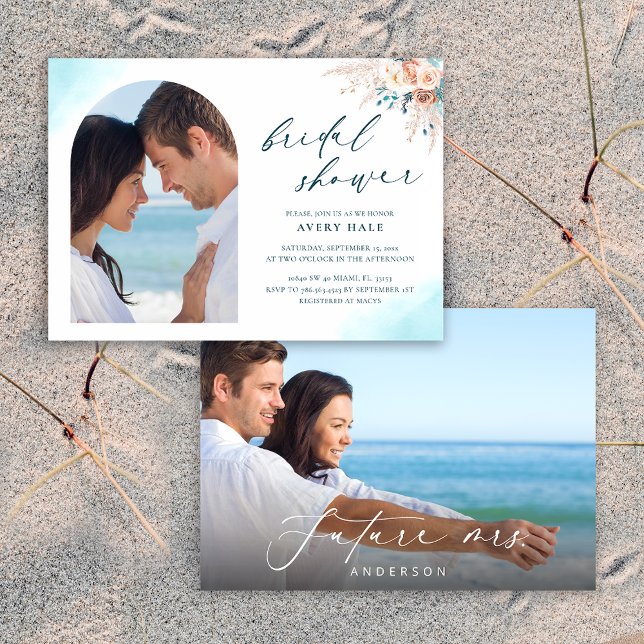 Invitación Blue Beach Bridal Shower (Subido por el creador)